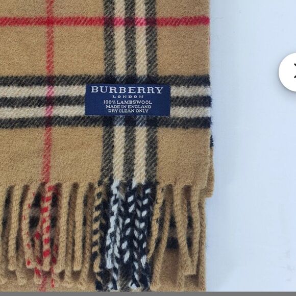 BURBERRYS of London 100% Lambswool Nova Check Scarf Beige - Picture 1 of 8